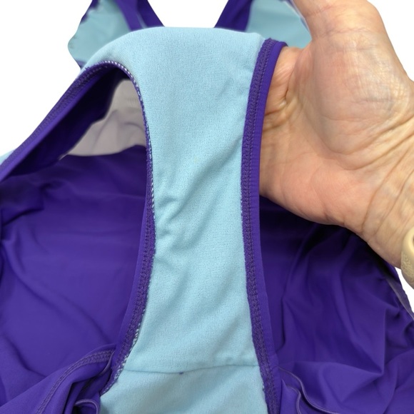 Athleta Shirrendipity Halter Swim Dress 1 Piece Swimsuit Ruched Purple Sz S 4-6 - Picture 14 of 16